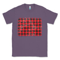 Lavender distressed buffalo plaid background Classic Tee - CowCowDesign