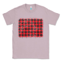Lilac distressed buffalo plaid background Classic Tee - CowCowDesign