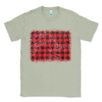 Matcha distressed buffalo plaid background Classic Tee - CowCowDesign