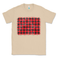Mushroom distressed buffalo plaid background Classic Tee - CowCowDesign