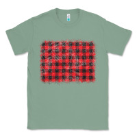 Sage distressed buffalo plaid background Classic Tee - CowCowDesign