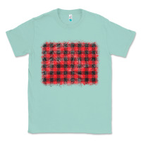 Seafoam distressed buffalo plaid background Classic Tee - CowCowDesign