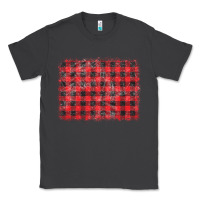 Smoke distressed buffalo plaid background Classic Tee - CowCowDesign