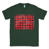 Sports Green distressed buffalo plaid background Classic Tee - CowCowDesign
