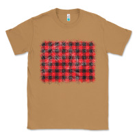 Toasted Coconut distressed buffalo plaid background Classic Tee - CowCowDesign