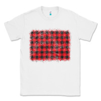 White distressed buffalo plaid background Classic Tee - CowCowDesign
