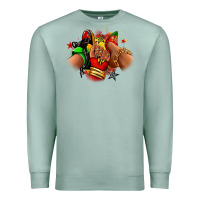Seafoam Juneteenth sneaker and heel afro woman Premium Sweatshirt - RanaPortraitStore