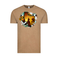 Vintage Coffee Horsehide Texas Map Cowboys Flag Vintage Tee - RanaPortraitStore