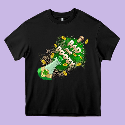 Bad And Boozy Heavy Core Tee Designed By Cowgirlartshop