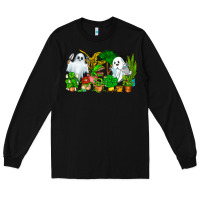 Black Spooky Plants Long Sleeve Tee - CowhideDigitalArt