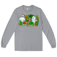 Heather Grey Spooky Plants Long Sleeve Tee - CowhideDigitalArt
