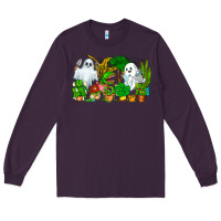 Plum Spooky Plants Long Sleeve Tee - CowhideDigitalArt