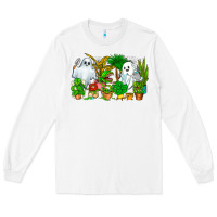 White Spooky Plants Long Sleeve Tee - CowhideDigitalArt