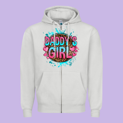 Daddy's Girl Zipper Hoodie Designed By Ranaportraitstore