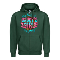 Sports Green daddy's girl Zipper Hoodie - RanaPortraitStore