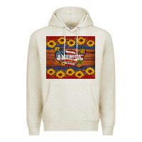 Oatmeal Heather usa map Premium Hoodie - Artiststas