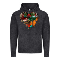Vintage Black festive western christmas heart Vintage Hoodie - CowhideDigitalArt