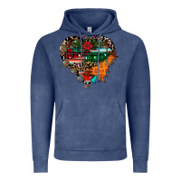 Vintage Denim festive western christmas heart Vintage Hoodie - CowhideDigitalArt