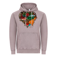 Vintage Zinc festive western christmas heart Vintage Hoodie - CowhideDigitalArt