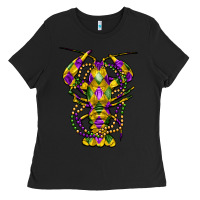 Black mardi gras crawfish Ladies Tee - FaDigitalArtStudio