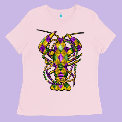 Mardi Gras Crawfish Ladies Tee Designed By Fadigitalartstudio