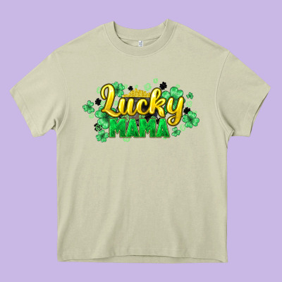 Lucky Mama St Patricks Heavy Core Tee Designed By Howdyjamesfarm