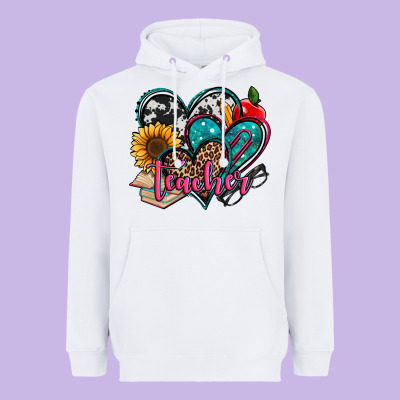 Teacher Hearts Heavyweight Hoodie Designed By Jasminsmagicworld