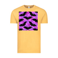 Vintage Mustard halloween bat and stars seamless pattern Vintage Tee - BundleAndBundleShop