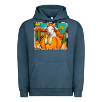 Pigment Midnight Navy autumn sheep in a pumpkin Urban Hoodie - Jasminsmagicworld