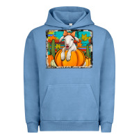Pigment Pebble Blue autumn sheep in a pumpkin Urban Hoodie - Jasminsmagicworld