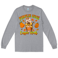Heather Grey pumpkin spice coffee club Long Sleeve Tee - CowhideDigitalArt