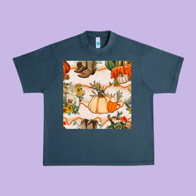 Fall Heifer Seamless Pattern Urban Heavy Tee Designed By Bundleandbundleshop