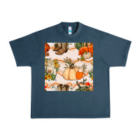Midnight Navy fall heifer seamless pattern Urban Heavy Tee - BundleAndBundleShop