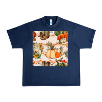 Navy fall heifer seamless pattern Urban Heavy Tee - BundleAndBundleShop