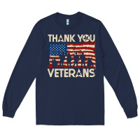 Thank You Veterans American Flag Patriotic Long Sleeve Tee | Teevron
