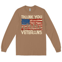 Toasted Coconut Thank You Veterans American Flag Patriotic Long Sleeve Tee - baoMotion