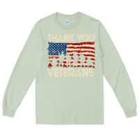 Matcha Thank You Veterans American Flag Patriotic Long Sleeve Tee - baoMotion