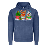 Vintage Denim festive christmas cupcakes Vintage Hoodie - CowhideDigitalArt