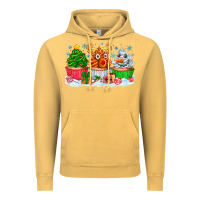 Vintage Mustard festive christmas cupcakes Vintage Hoodie - CowhideDigitalArt