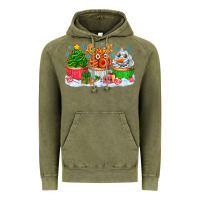 Vintage Olive festive christmas cupcakes Vintage Hoodie - CowhideDigitalArt