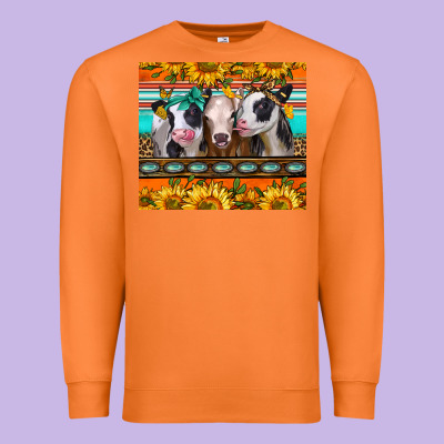 Heifers And Sunflowers Premium Sweatshirt Designed By Jasminsmagicworld