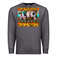 Charcoal Heather heifers and sunflowers Premium Sweatshirt - Jasminsmagicworld