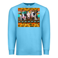 Ocean Blue heifers and sunflowers Premium Sweatshirt - Jasminsmagicworld