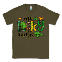 Army Green One lucky auntie St. Patrick's Classic Tee - OliviaCreatesArt