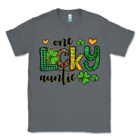 Charcoal Heather One lucky auntie St. Patrick's Classic Tee - OliviaCreatesArt