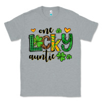 Heather Grey One lucky auntie St. Patrick's Classic Tee - OliviaCreatesArt