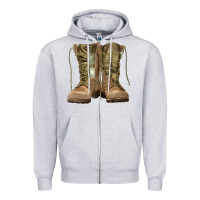 Heather Grey soldier boots Zipper Hoodie - RanaPortraitStore