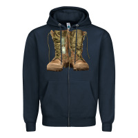 Navy soldier boots Zipper Hoodie - RanaPortraitStore