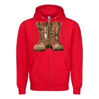 Red soldier boots Zipper Hoodie - RanaPortraitStore