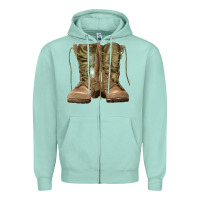 Seafoam soldier boots Zipper Hoodie - RanaPortraitStore